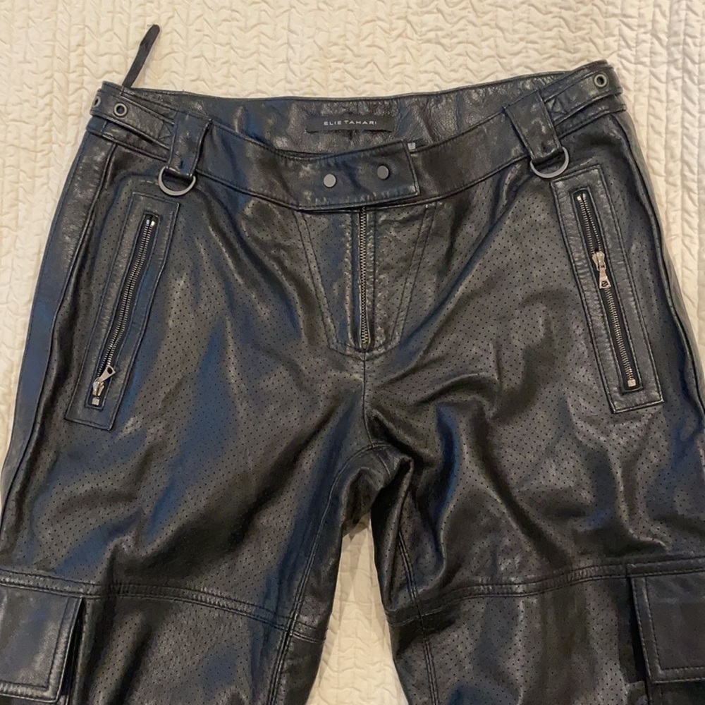 Elie Tahari black leather pants sz4 never worn